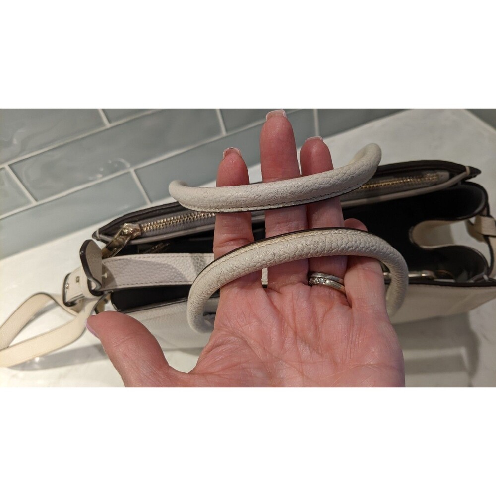 KATE SPADE Knott Large Satchel Off White Pebbled Leather - Picture 15 of 16